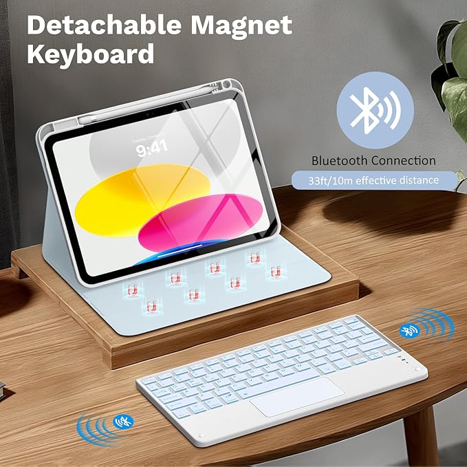 MoKo Touch Keyboard Case for iPad 11th Generation 11 inch 2025, iPad 10th - Image 4
