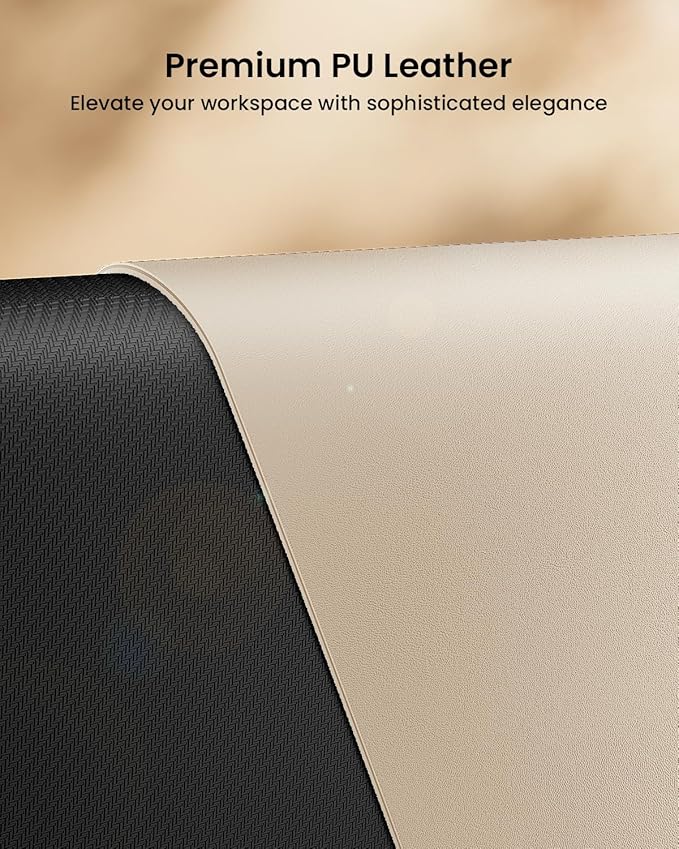 ProtoArc Leather Desk Mat, Large Mouse Pad- 31.5×15.8 inch, Non-Slip PU Leather - Image 2