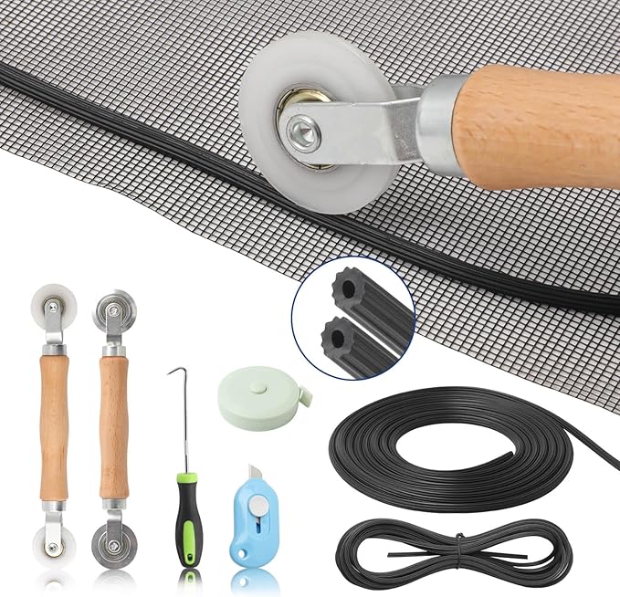 Window Screen Door Repair Kit Include Window Screens Mesh 48"x117" by Yolovit