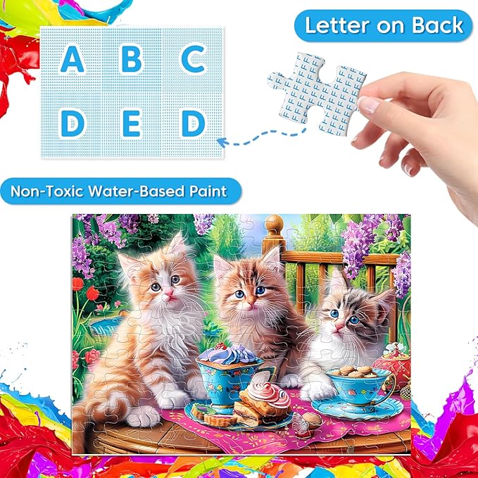 4 Packs 100 Piece Puzzles for Kids Ages 4-6 - Image 4