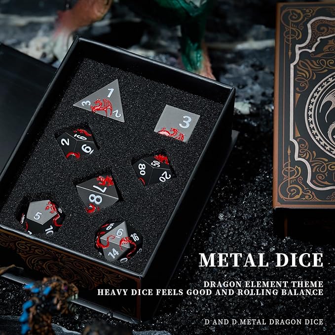 Metal DND Dice Set Dragon D&D Dice - Image 5