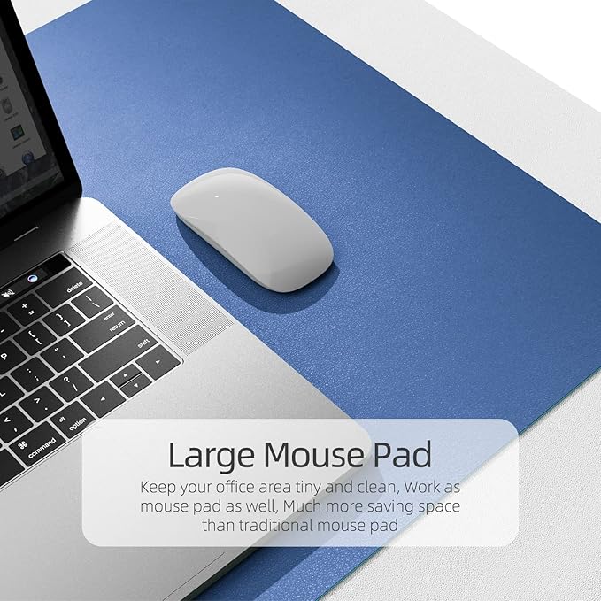 YSAGi Dual-Sided Laptop Desk Mat, 31.5" x 15.7", Waterproof Leather Writing Pad - Image 4