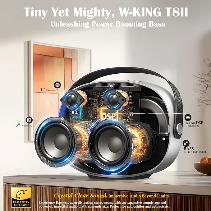 Bluetooth Speaker Loud, W-KING T8II Portable Bluetooth Speakers Wireless - Image 2