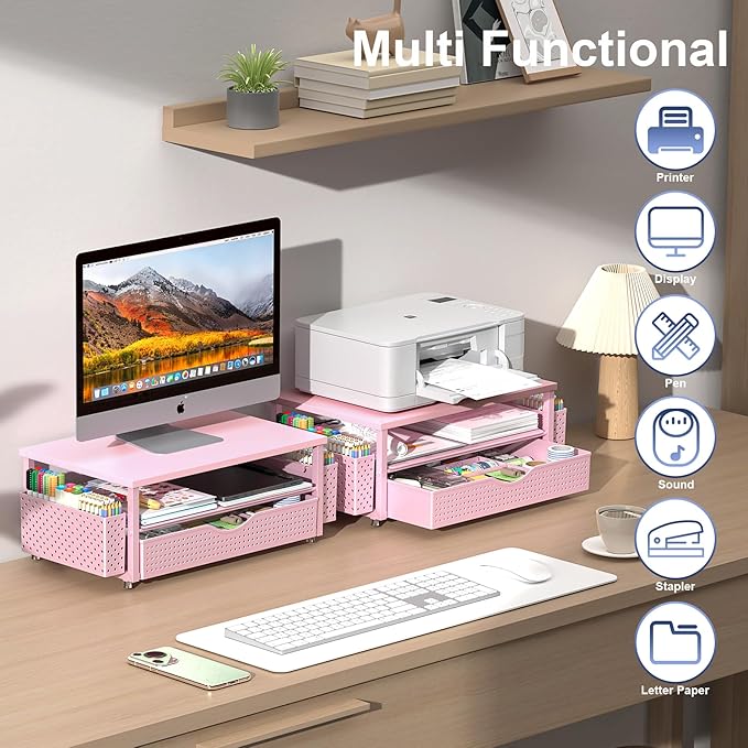 Desk Organizer and Accessories, Computer Monitor Stand Riser - Image 5