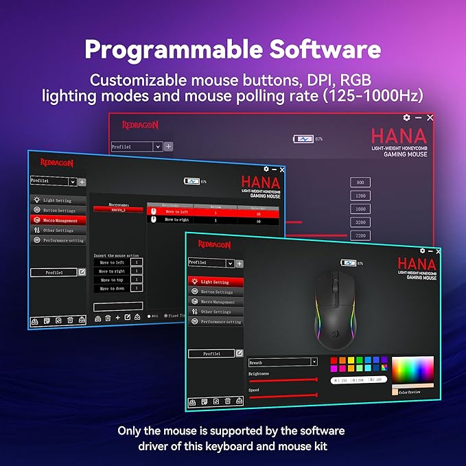 Redragon S107KS Wireless Gaming Keyboard and Mouse, RGB Backlit, 3 Mode - Image 5