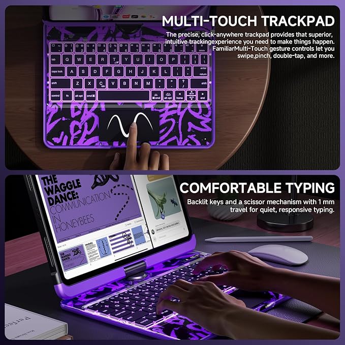 Transparent Case with Keyboard for iPad 11th Gen 11 Inch. & 2022 iPad 10th Gen - Image 6