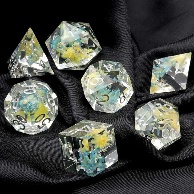 Haxtec Flower DND Dice Set Sharp Edge Dice - Image 2