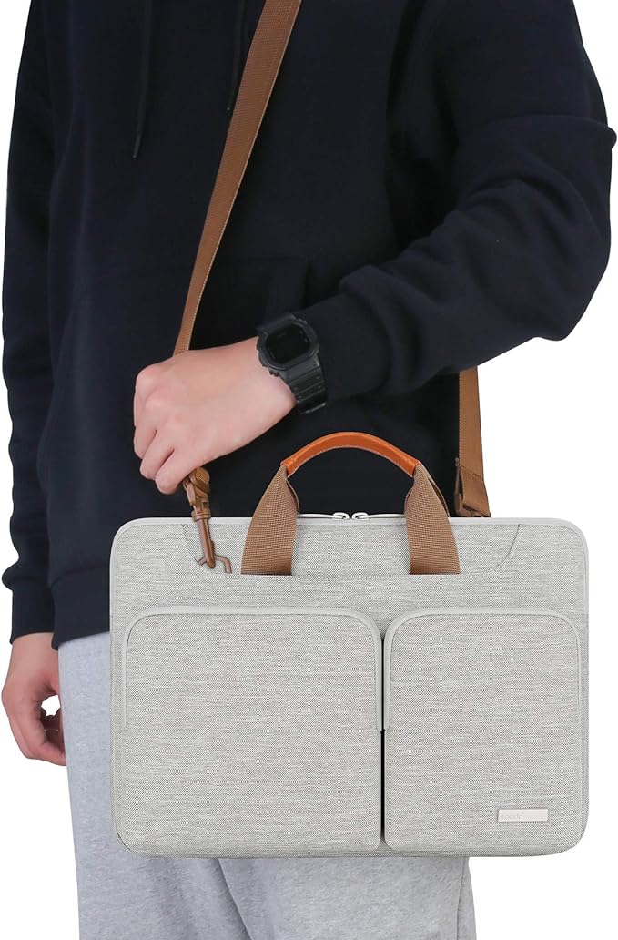 Lacdo 360° Protective Laptop Shoulder Bag, 14 inch Computer Bag - Image 6