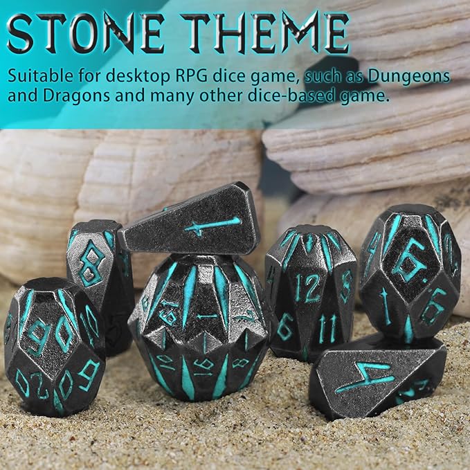 Dungeons and Dragon Dice of 7, Metal Dice Set D and D Polyhedral DND Dice Set - Image 7