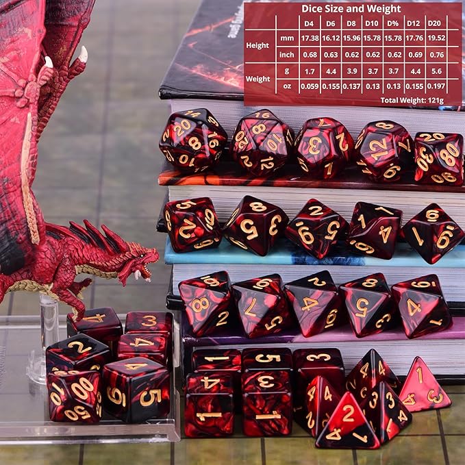 Extended RPG Dice Set 15 x 31 Polyhedral Dice - Image 4
