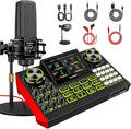 Podcast equipment bundle with live sound card audio mixer, podcast equipment by tenlamp