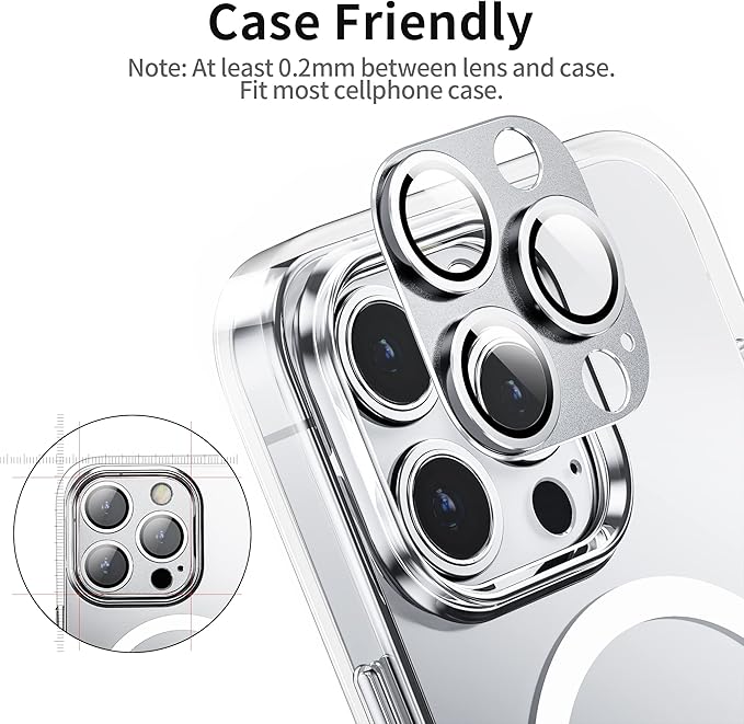 Camera Lens Protector for iPhone 14 Pro/iPhone 14 Pro Max, Alloy Metal Camera - Image 5