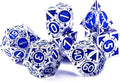RULE DND Dice Set Metal Blue Solid Weighted D&D Dungeons & Dragons Polyhedral by RULEDICE