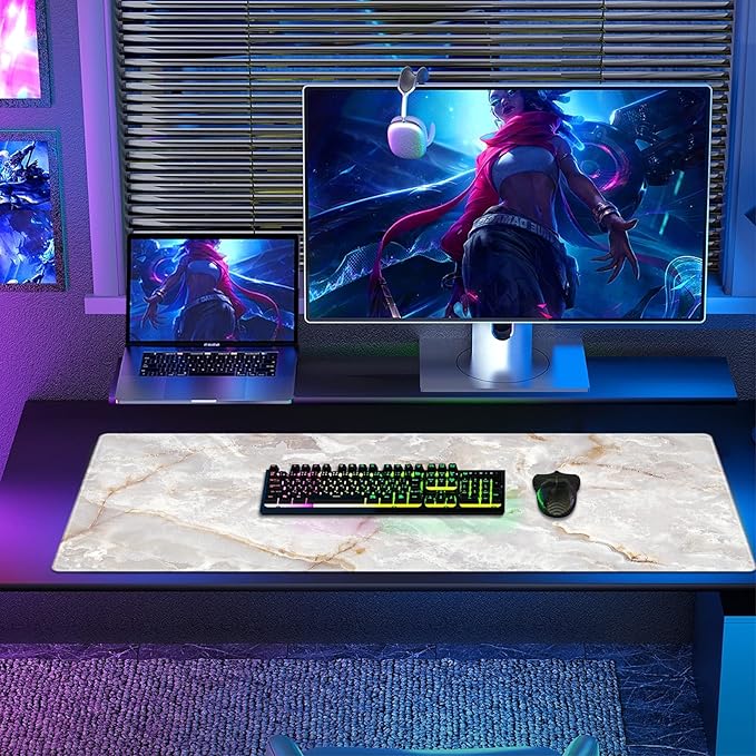 Galdas Large Mouse Pad Marble Pattern XXL XL Large Mouse Pad Mat Long Extended - Image 7