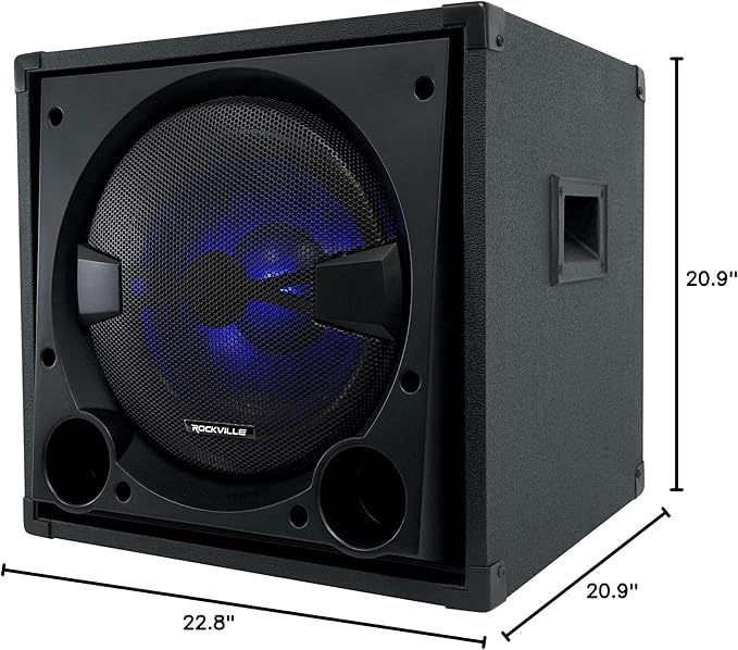 Rockville BASS Blaster 12 800W Powered Home Audio Subwoofer, Adjustable - Image 9