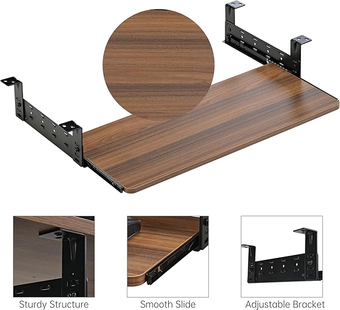 EUREKA ERGONOMIC Adjustable Keyboard Tray Under Desk, 28x11 Inch Large Slide - Image 6