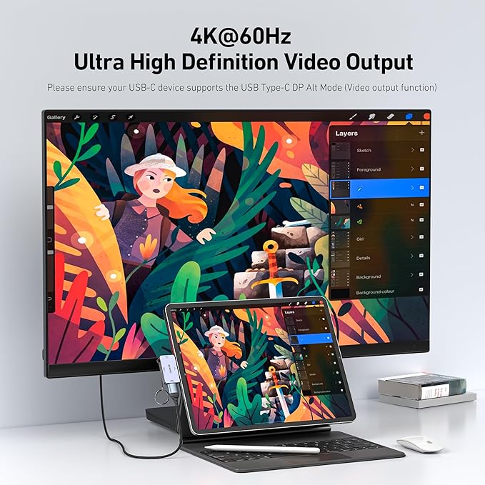 BENFEI USB C Hub 3-in-1, Super Compact, USB-C to HDMI 4K@60Hz, 10Gbps USB-A - Image 4