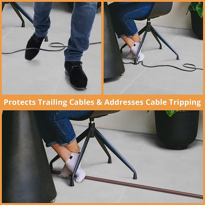 12ft Cord Cover Floor for Extension Cords, Self-Adhesive Floor Cable Cover to - Image 3