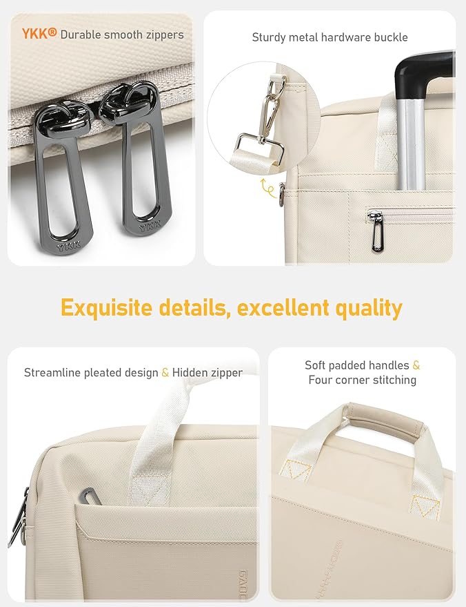13-14 Inch Laptop Shoulder Bag Business Briefcase Water Resistant Computer - Image 5