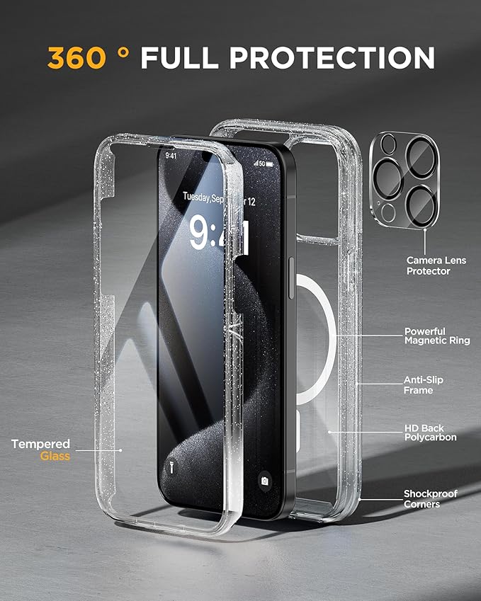 Miracase Magnetic for iPhone 15 Pro Case Full-Body Phone case - Image 2