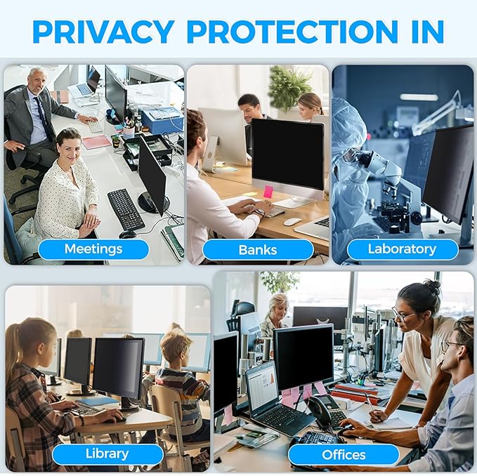 2 Pack Hidden Design Magnetic Computer Privacy Screen 24 inch, Removable Screen - Image 8
