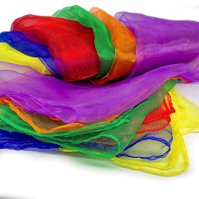 AIVIAI Juggling Scarves for Kids Play 24 Pcs Dance Music Scarfs Colorful Silk - Image 6