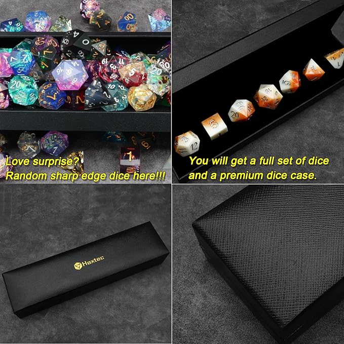 Haxtec Mystery DND Dice Set Sharp Edge Resin Dice - Image 2