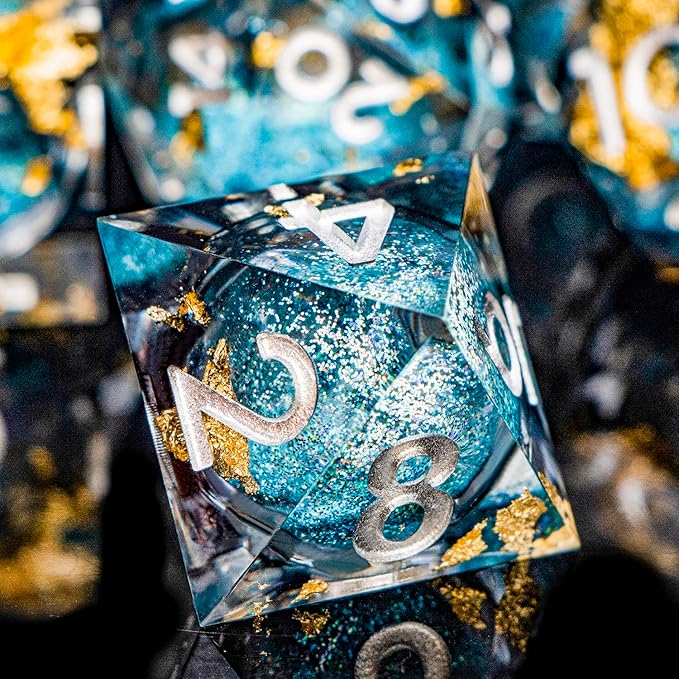 DND Dice Blue Liquid Core Dice Set - Image 6