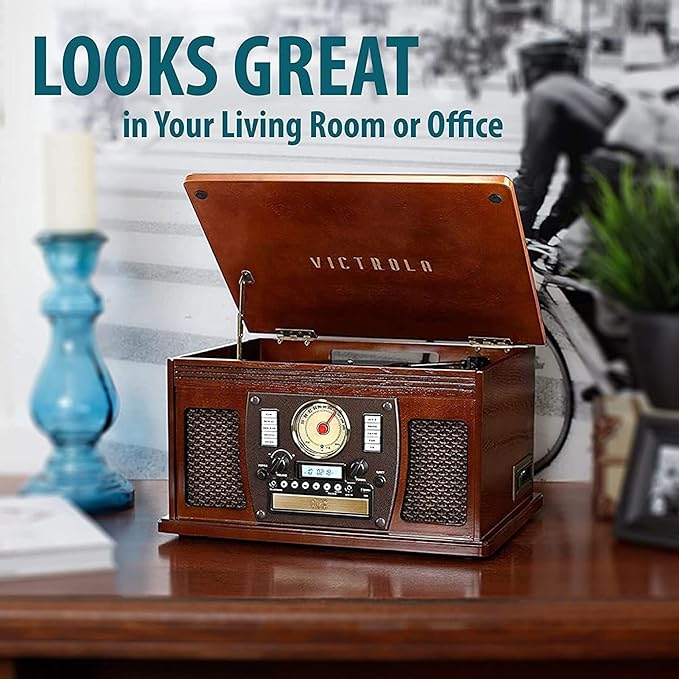 Victrola Aviator 8-in-1 Bluetooth Record Player & Multimedia Center - Image 8