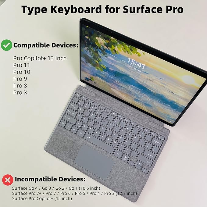 Keyboard for Microsoft Surface Pro Copilot+ / Pro 11 / Pro 10 / Pro 9 / Pro 8 / - Image 2