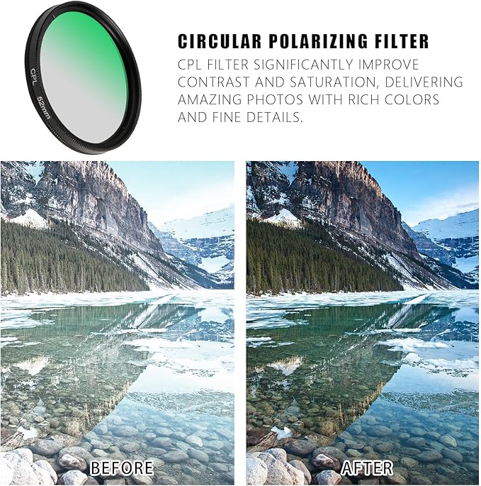 52MM Circular Polarizer Filter, Ultra Slim Multi-Coated CPL Lens Filter - Image 4