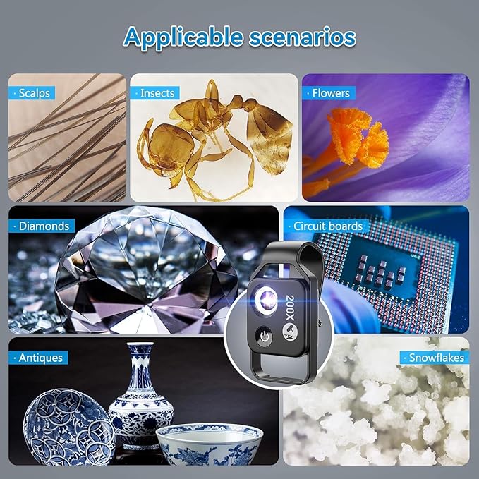 APEXEL 200X Phone Microscope Lens, Nano Zoom Phone Micro Lens - Image 6
