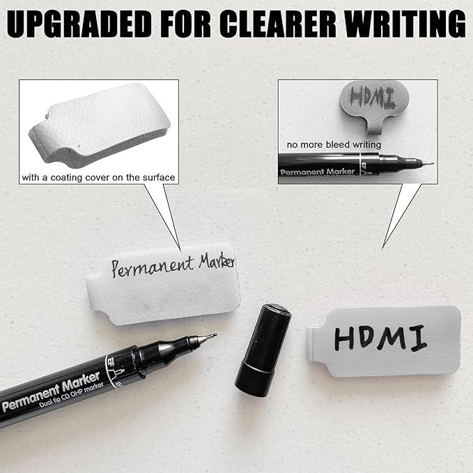 Mr-Label – 40 Pcs 0.78" x 3.54" Hook and Loop Cable Labels –Cord Tags – - Image 3