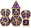 DNDND Glitter Purple Metal Dice Set, Solid Polyhedral DND Metallic Dice by DNDND