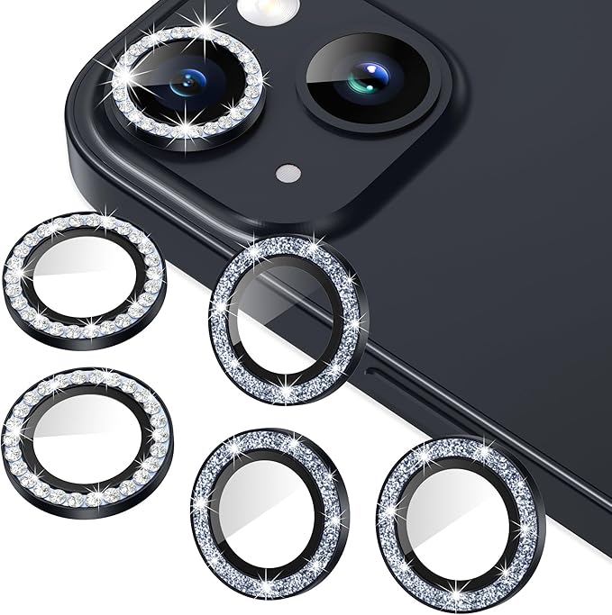 AGVEE 3+3 for iPhone 14 6.1" / 14 Plus 6.7" Camera Lens Protector, Bling by AGVEE