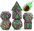 PJOY Metal Dice Set D&D for Dungeons and Dragons Green Metal Druid DND Dice by PJOYDice
