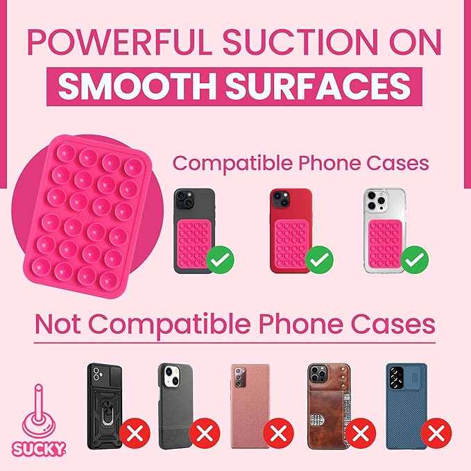 SUCKY Silicone Suction Phone Case Adhesive Octo Cup Buddy Mount - Image 6