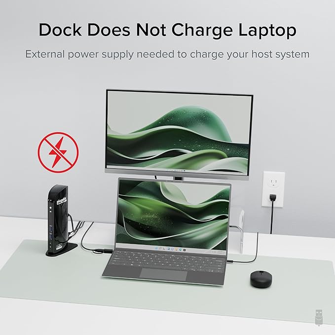 Plugable Universal Laptop Docking Station Dual HDMI Monitor - Image 5
