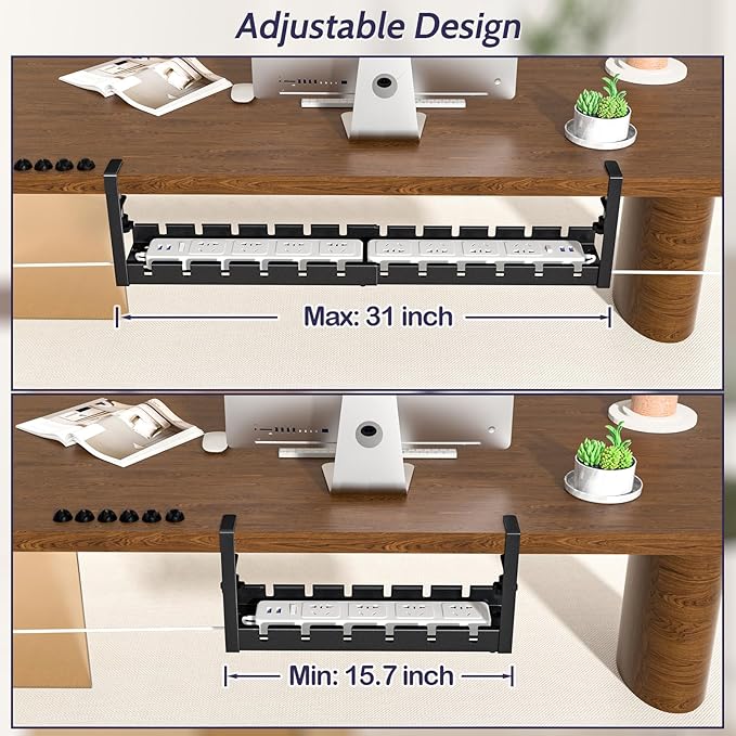 Shikha 2 Pack Cable Management Under Desk, 15.7"-31" Retractable Cable - Image 3