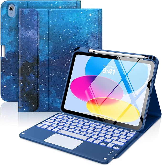 MoKo Touch Keyboard Case for iPad 11th Generation 11 inch 2025, iPad 10th by MoKo