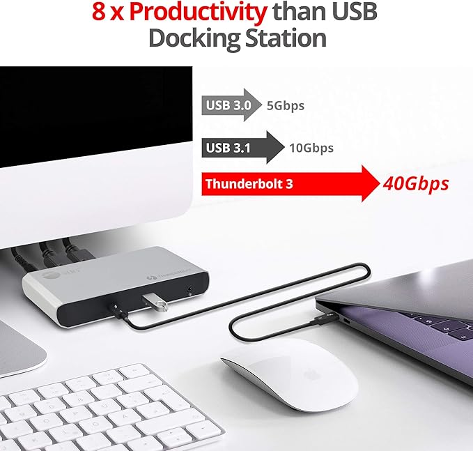 SIIG Thunderbolt 3 or USB C Dual 4K Display Docking Station - Image 8