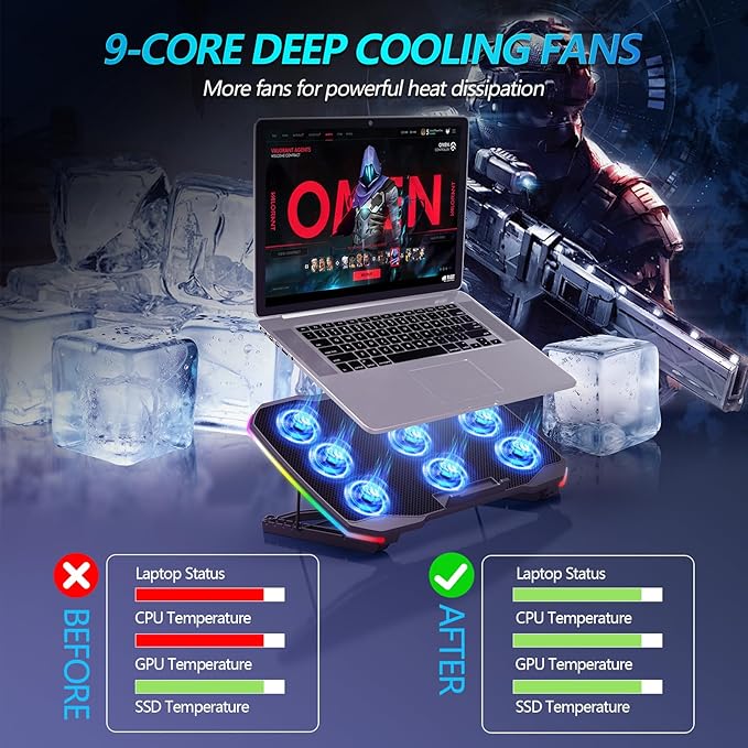 Laptop Cooling Pad, Gaming Laptop Cooler - Image 2