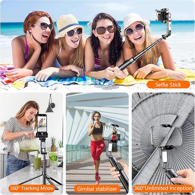 71" Tripod for iPhone with Light, Auto Face Tracking Selfie Stick Tripod - Image 5