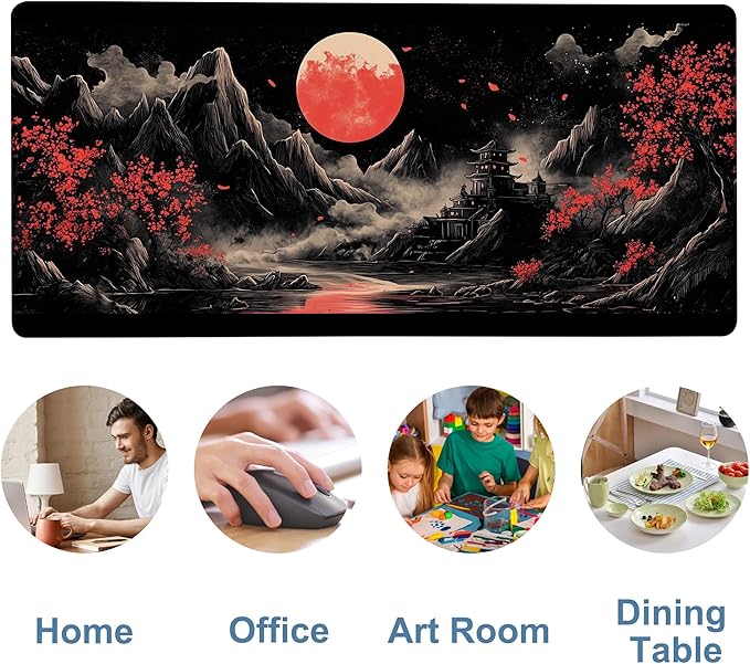 Chinese Style Painting Gaming Mouse Pad 3mm Thick Stitched Edge Waterproof - Image 5