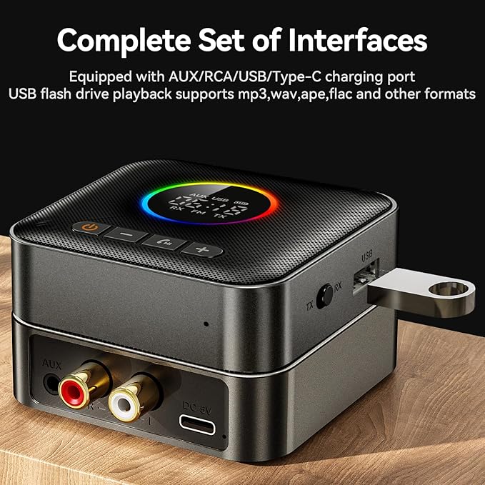 Bluetooth 5.4 Transmitter Receiver 3-in-1 Bluetooth Adapter HiFi Audio Receiver - Image 6