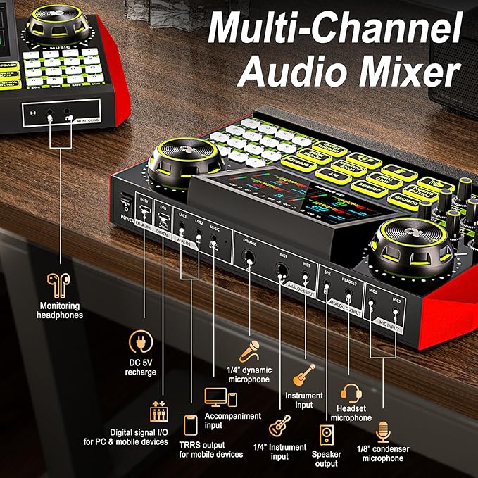 Podcast equipment bundle with live sound card audio mixer, podcast equipment - Image 6