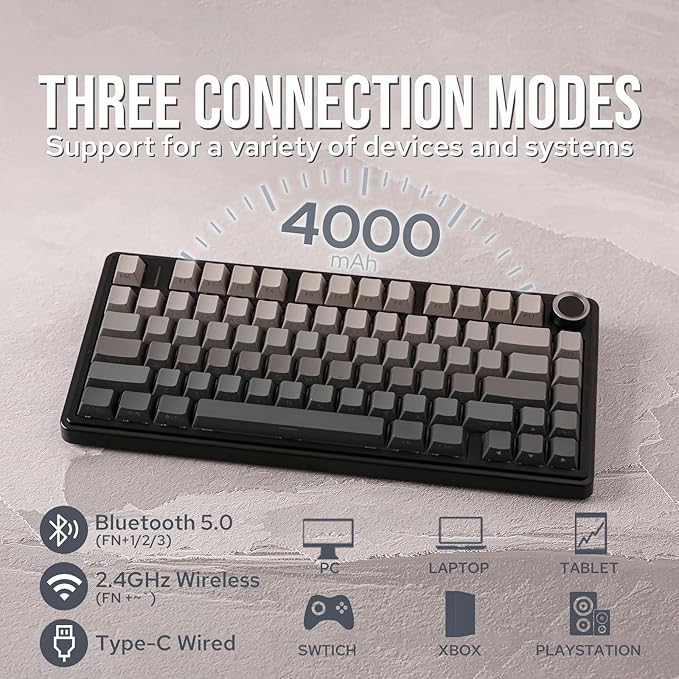 EPOMAKER x Aula F75 Gasket Mechanical Keyboard, 75% Wireless Hot Swappable - Image 3