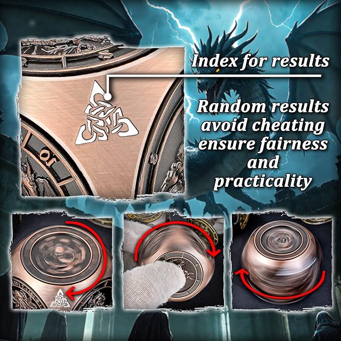 7 in 1 D6 Spinner DND Dice Set D&D, Metal Cube D and D Dice - Image 4