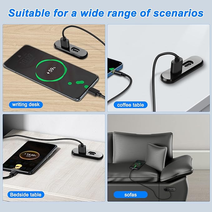 XMSJSIY USB USB C Desk Power Grommet Outlet 5V/2A USB/Type-C Embedded Charging - Image 7