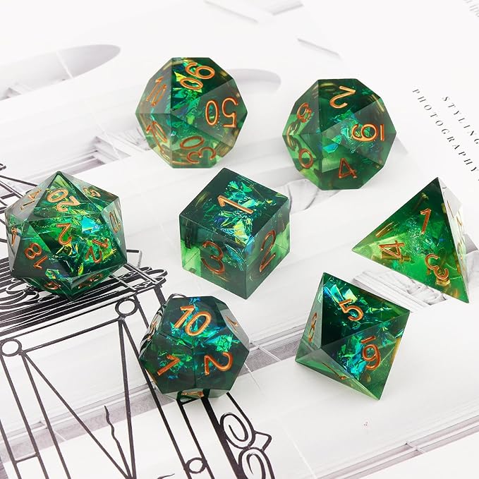 Haxtec Sharp Dice Resin DND Dice Set Polyhedral D&D Dice - Image 6